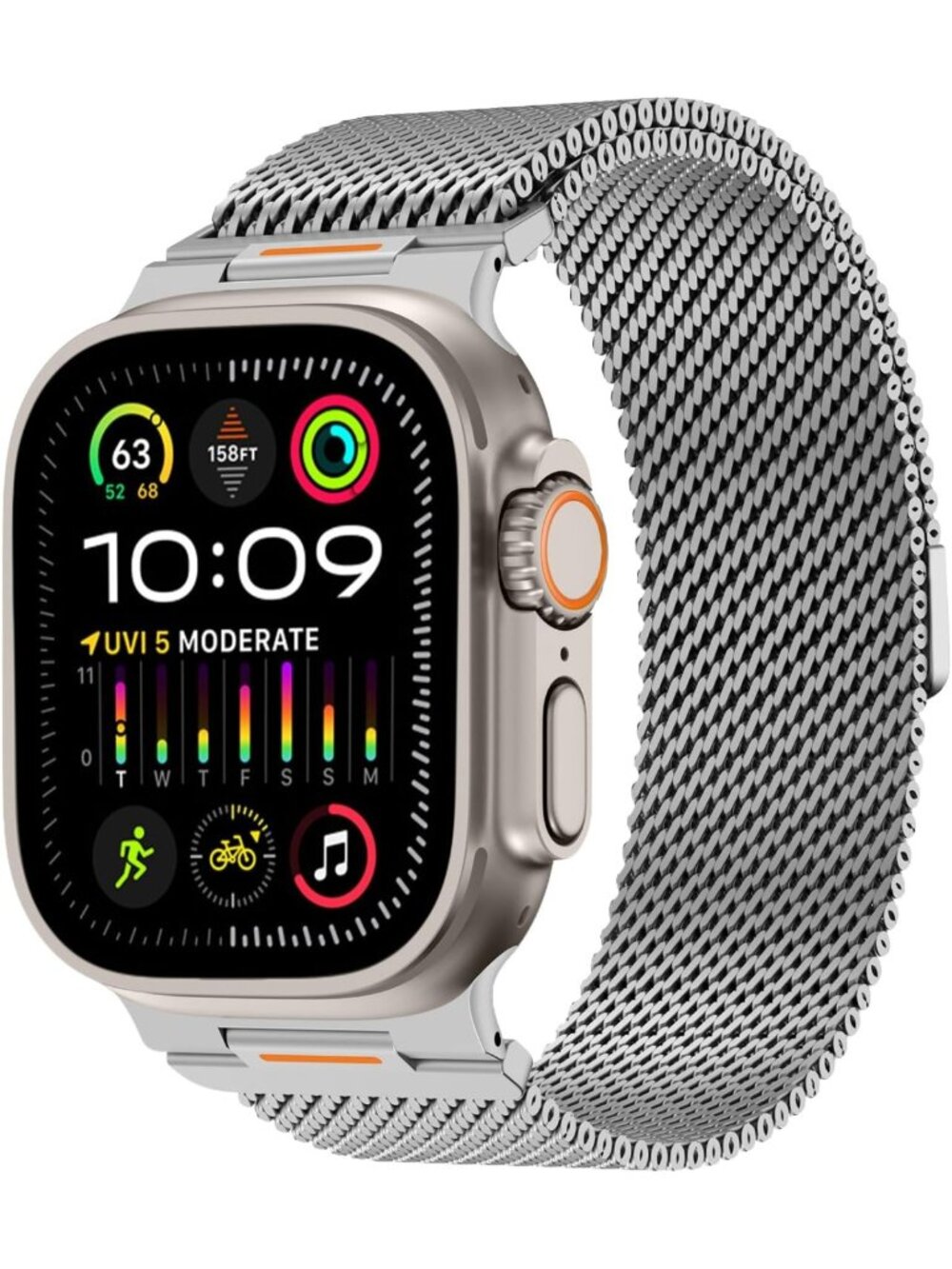 Stylish Magnetic Stainless Steel Milanese Loop Band for Apple Watch 49mm-42mm